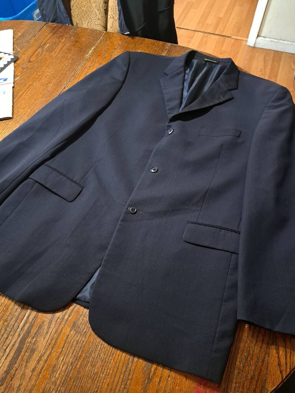 46L Giorgio Cosani Navy Blue Tuxedo Suit Sports Coat Jacket Blazer Wool